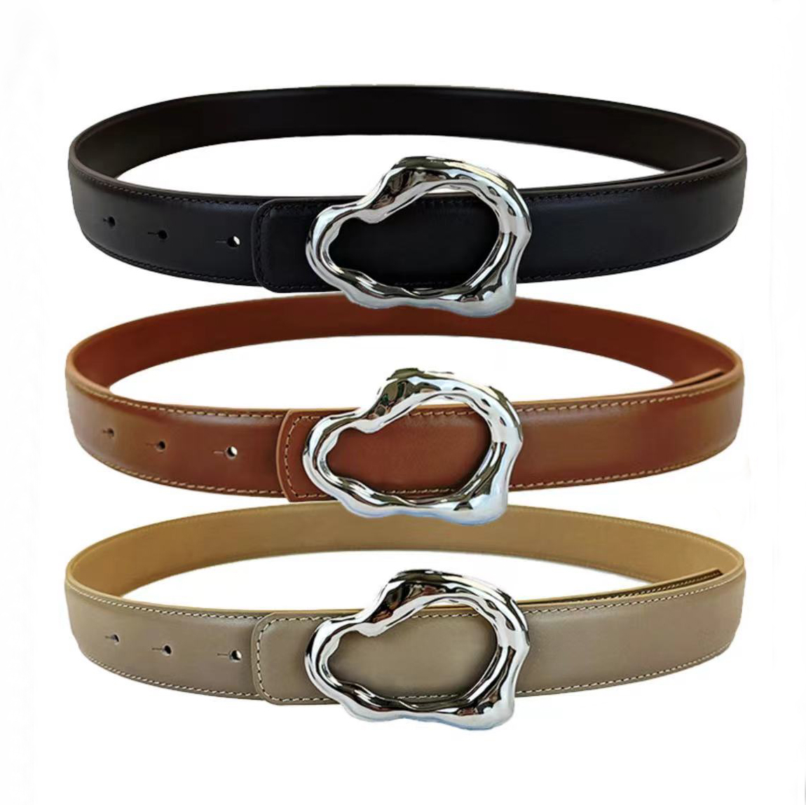 Genuine Leather heart shaped pin buckle WOMEN S belt lwyb01601